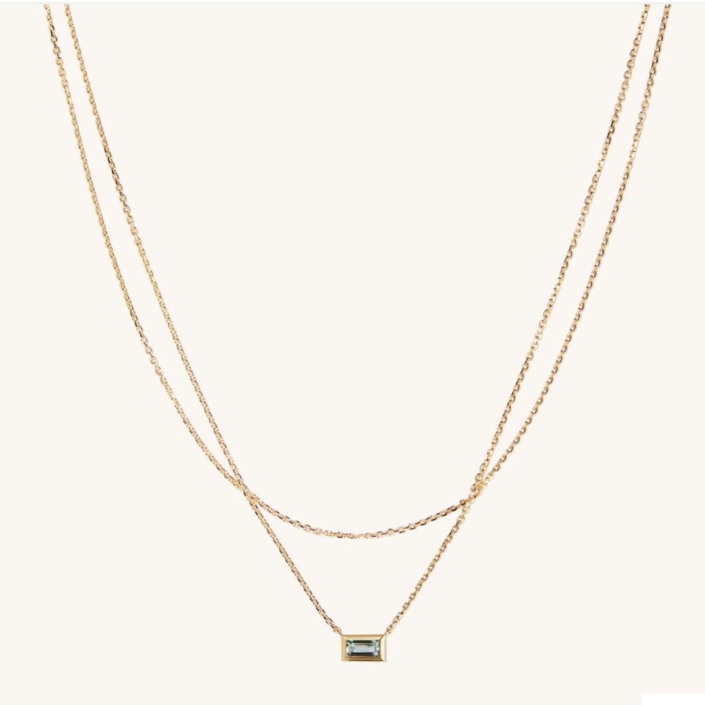 Layered Auqamarine necklace. Brand new. Never worn